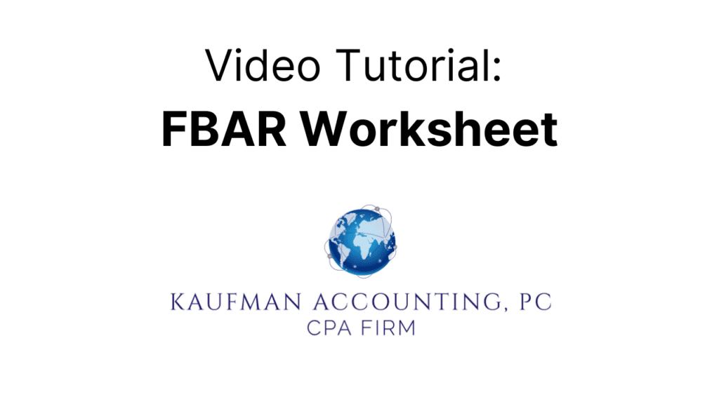 A video tutorial on how to use the fbar worksheet.